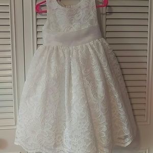 White lace flower girl dress